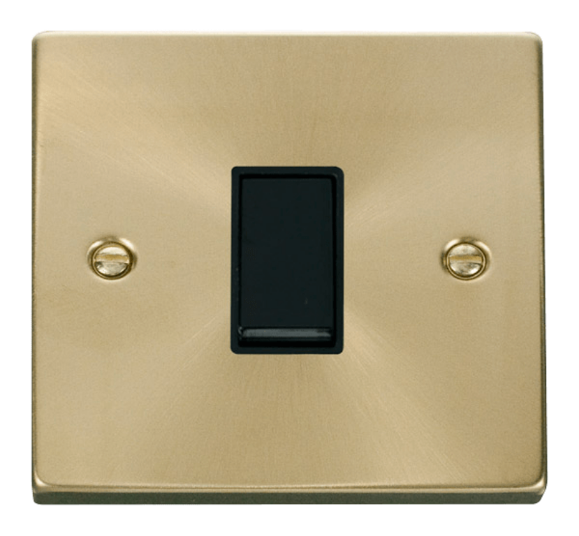 Plate Switch, 1 Gang 2 Way, Black Insert Victorian