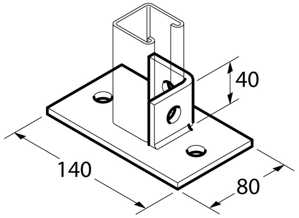SINGLE CHANNEL BASE PLATE (SB704) P2072-S