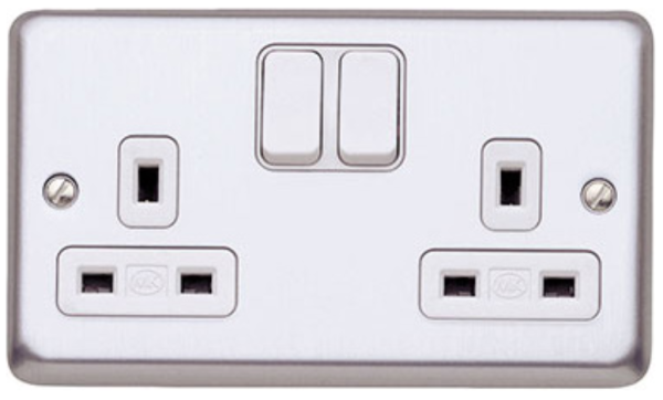 Socket, 2 Gang Switched DP