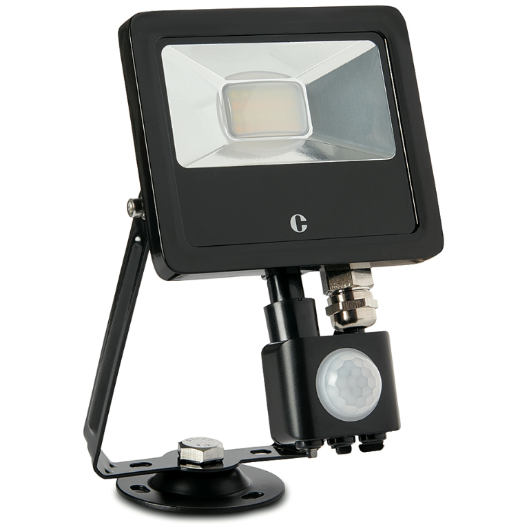 10W Floodlight, Colour Switchable PIR IP44, Tilt-Twist-Turn Bracket