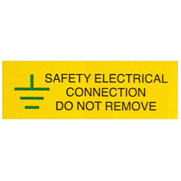 Label, Safety Electical Connection, Self Adhesive Vinyl Pack of 10