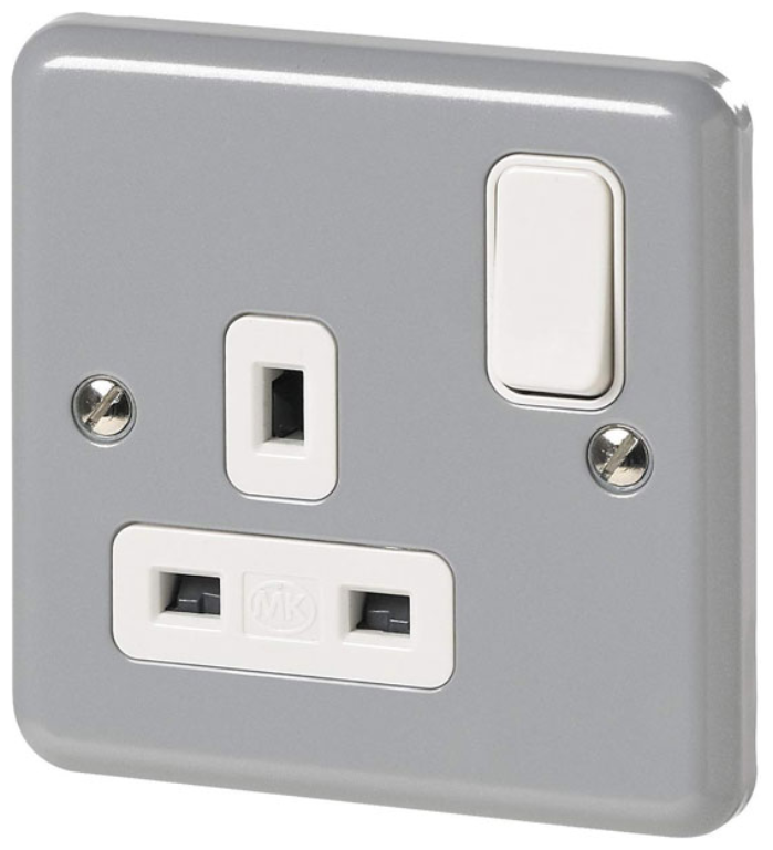 Socket, 1 Gang Switched DP Dual Earth, w/o Box