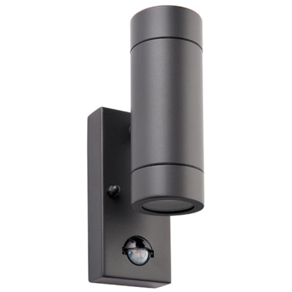 Wall Light, Palin 2 Light & PIR IP44, c/w Clear Glass - Image 2