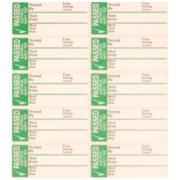 Label, Pass Test Labels Sml, S/A Write-On Vinyl Pack of 50