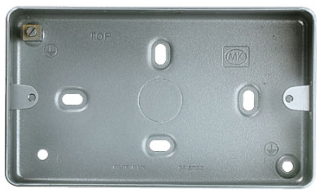 Box, 2 Gang Surface, c/w 8 x 20mm Knockouts