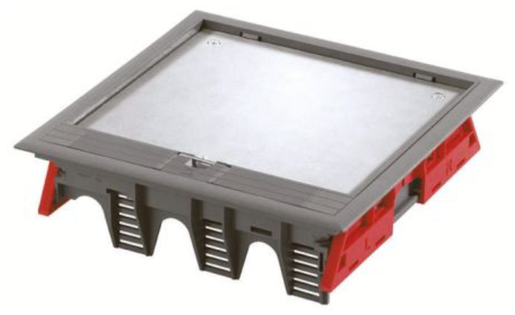 Floor Box, Raised Single Pan 3 Compartment