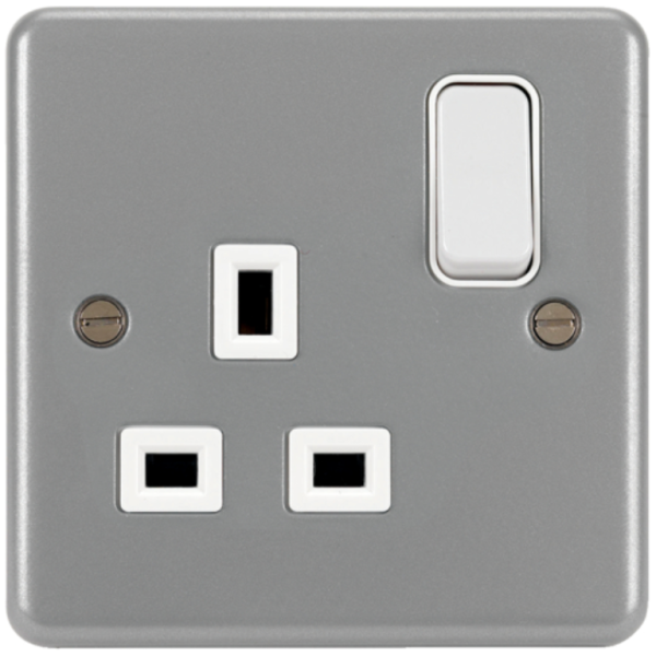 Hager WPSS81 Switched Socket DP 13A Grey