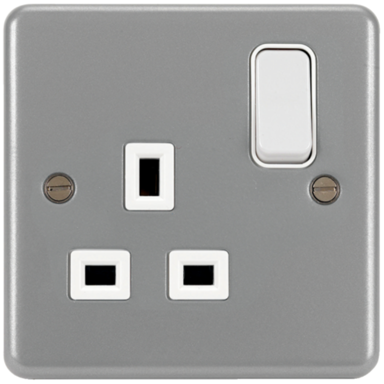 Hager WPSS81 Switched Socket DP 13A Grey