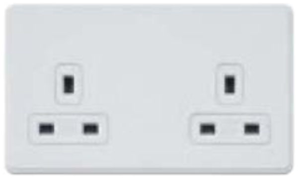 Socket, 2 Gang Dual Earth Unswitched