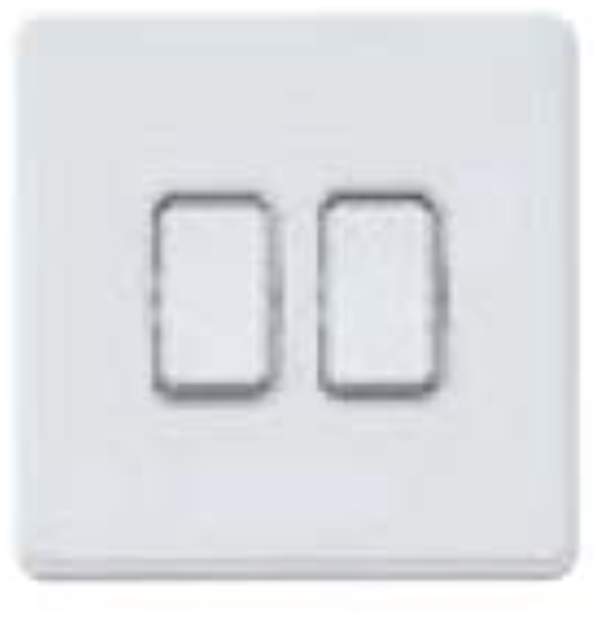 Frontplate, 2 Module for 2 Gang 20A Switch