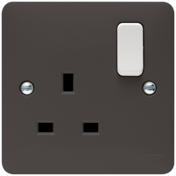 Hager WMSS81G Socket 1G DP Switched 13A