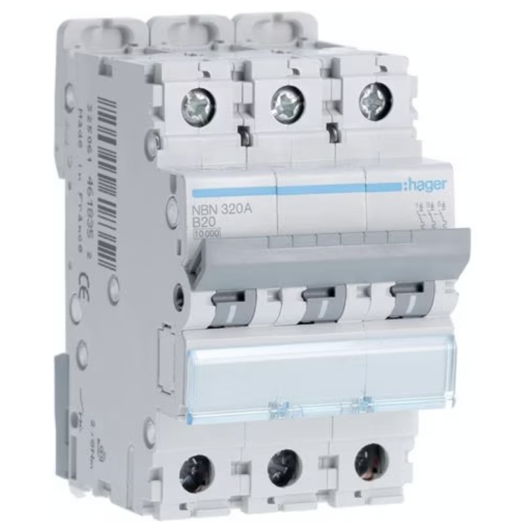 Hager NBN320A MCB TP Type B 20A 10kA