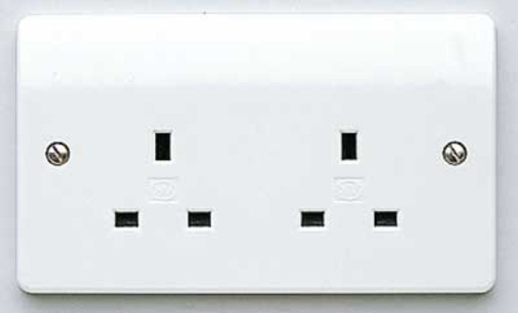 Socket, 2 Gang Unswitched Dual Earth Flush