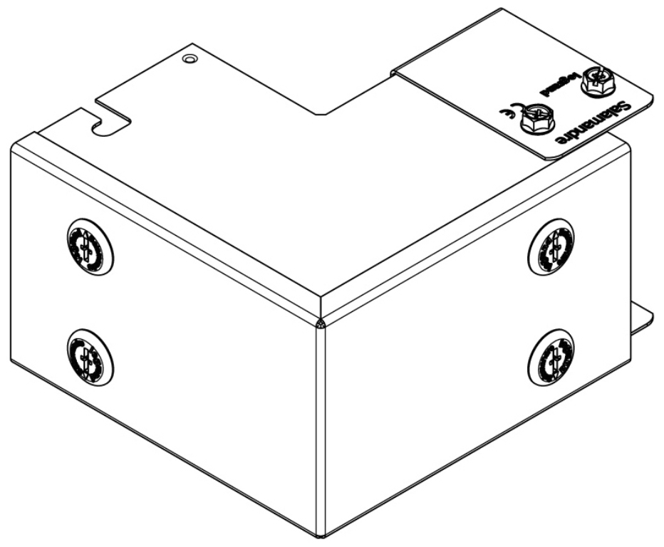 Bend, 90Deg 1 Compartment Outside Lid, Square IP4X