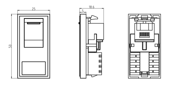 Outlet, Modular Cat6 UTP RJ45 - Image 2