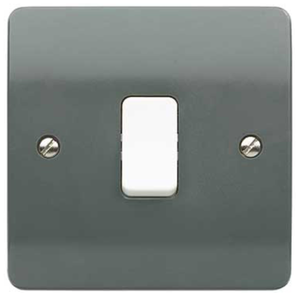 Plate Switch, 1 Gang 1 Way SP White Rocker