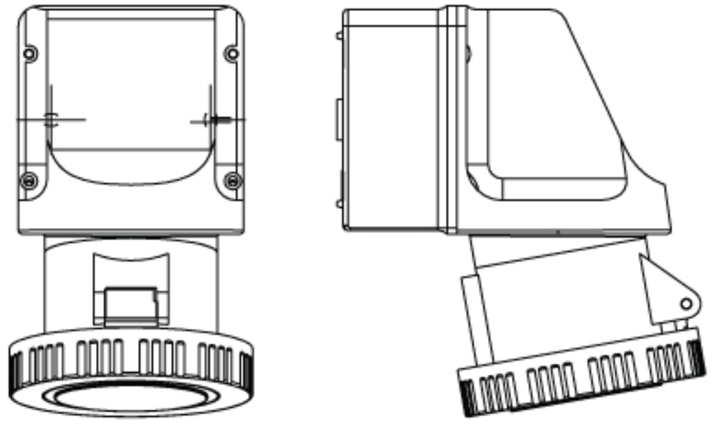 Socket, Wall 2P+E IP67