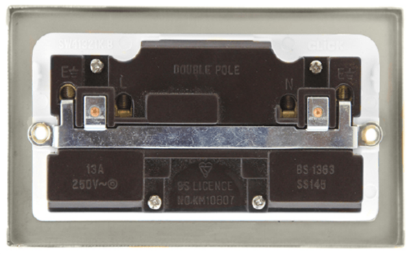 Socket, 2 Gang DP Switched, White Insert Victorian - Image 2