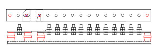 Earth Bar, 12 Way 1 Link c/w 4 Insulators, c/w Aluminium Baseplate - Image 2