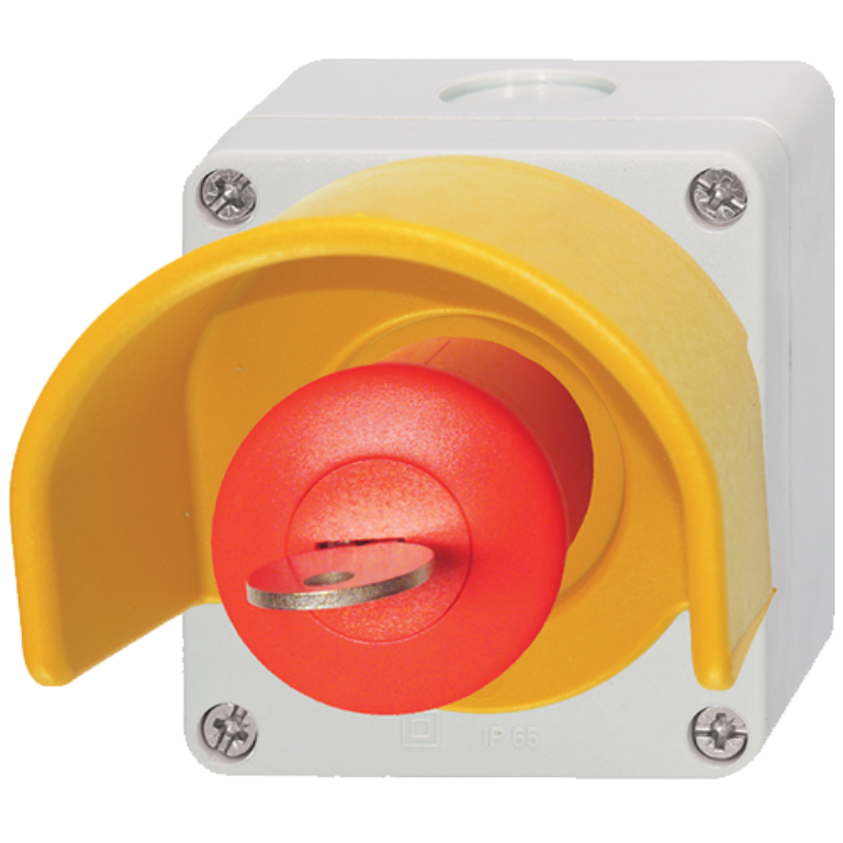 Control Station, Fire Brigade Emergency Stop 1NO+1NC, Key Operated c/w Shroud