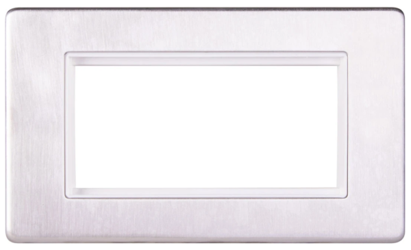 Data Plate, 2 Gang 4 Module, c/w White Insert