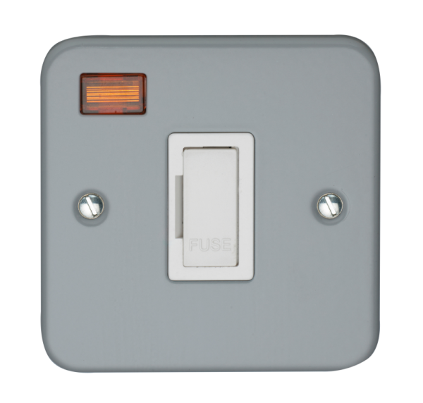 Connection Unit, Unswitched Fused c/w Neon, Surface c/w Plain Box