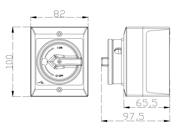 Switch, 4P Isolator Rotary IP65 - Image 3