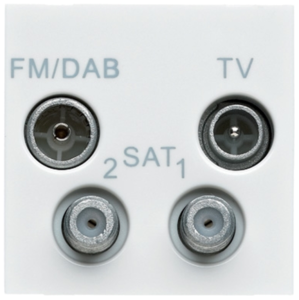 Socket, 2 Module TV/FM/DAB/SATx2, Quadplexer