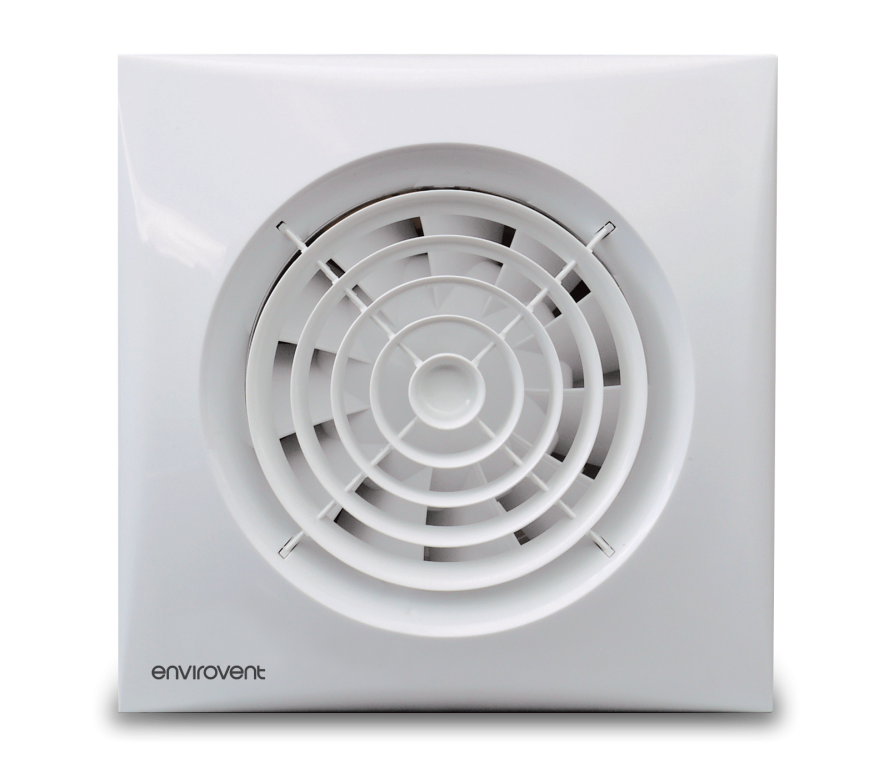 Fan, Silent Extractor 100mm Model, c/w B/D Shutter/Humidistat/Pullcord
