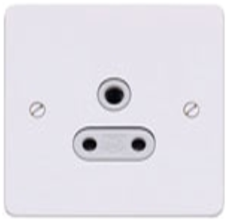 Socket, 1 Gang Unswitched 3 Pin Round, White Inserts