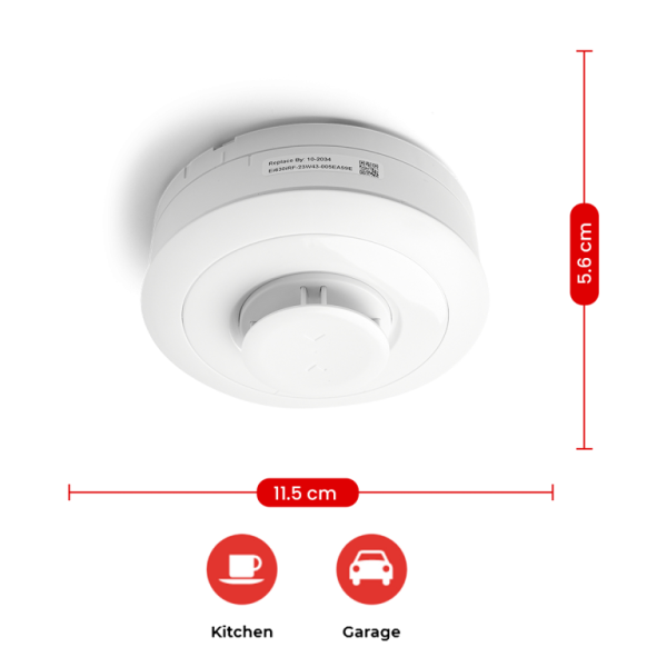 Heat Alarm, 10Yr Lithium Battery, Test Button & Twist On Base - Image 4