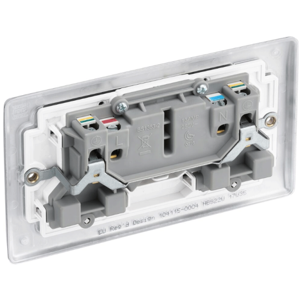 Socket, Switched 2 Gang DP c/w White Insert - Image 3
