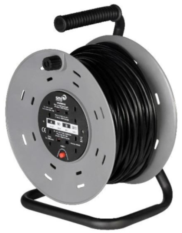 Cable Reel, Heavy Duty 4 Skt c/w Thermal Cutout, Bulk Reel
