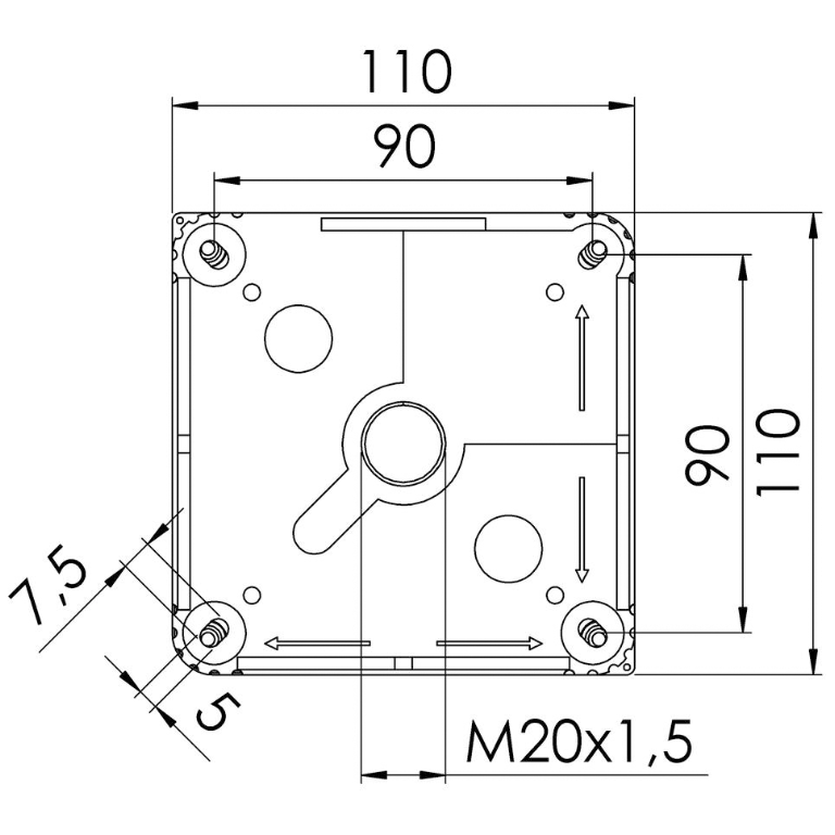 WISKA 110x110x66 IP66 BLK