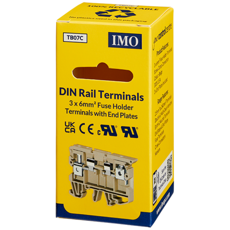 Fuse Holder, & End Plate DIN Rail Pack=3