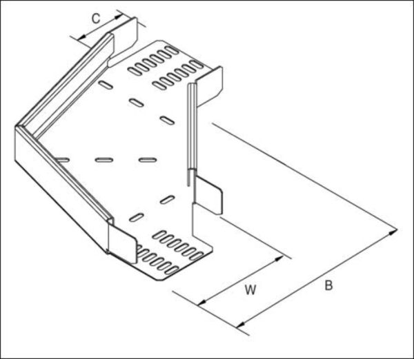 Bend, 90Deg Flat for Heavy Duty Tray
