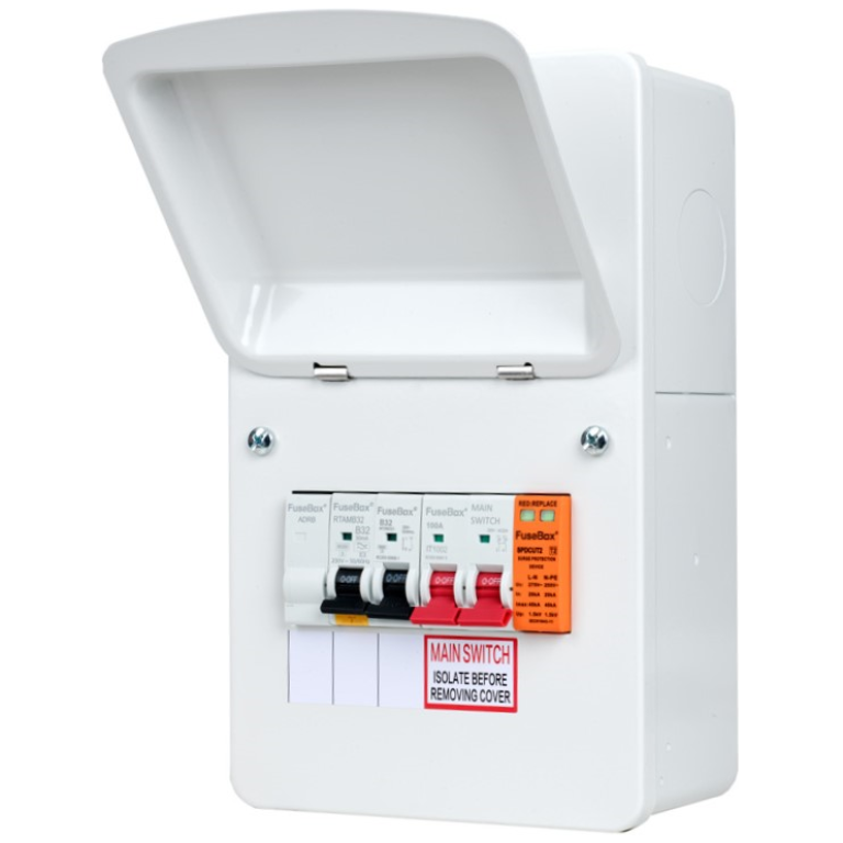 Consumer Unit, Main Switch & DP Mini RCBO & T2 SPD