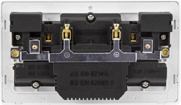 Interior, 2G Switched Socket, c/w Twin 2.1A USB Outlet - Image 2