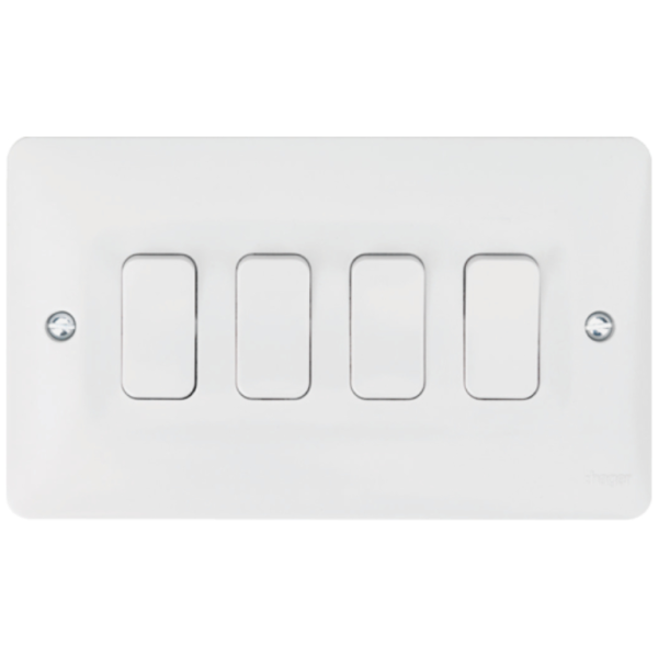 Hager WMPS42 Wall Switch 4G 2Way 10AX