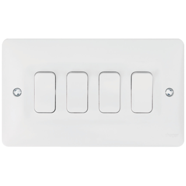 Hager WMPS42 Wall Switch 4G 2Way 10AX