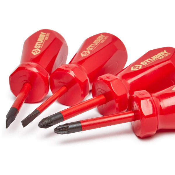 Screwdriver, Stubby Slim VDE 4 Piece Set - Image 5