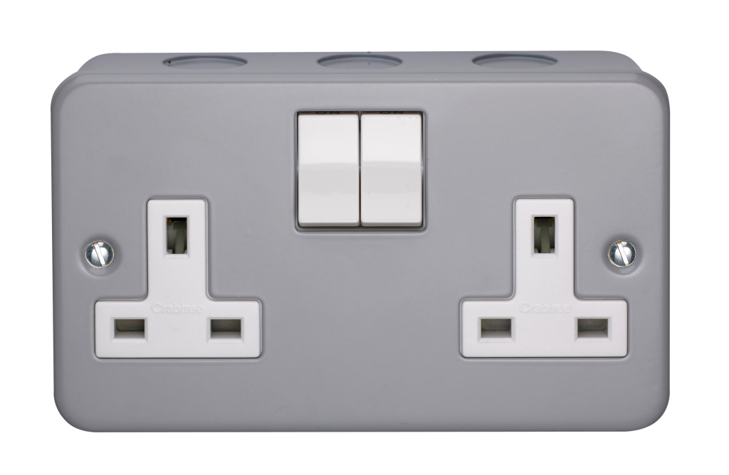 Socket, 2 Gang SP Switched