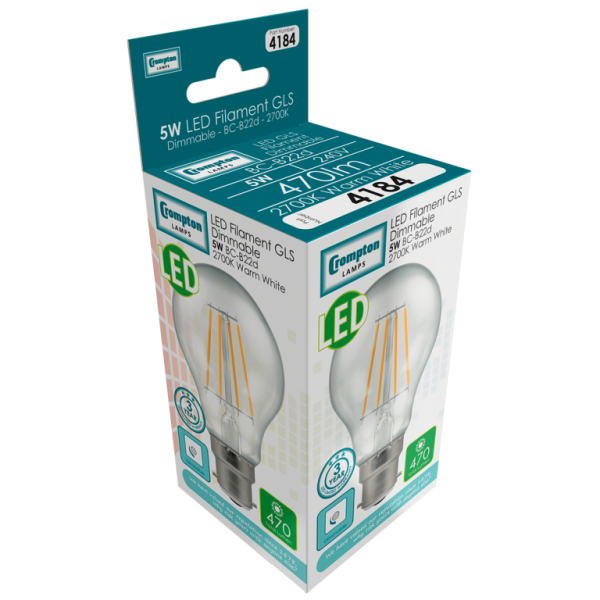 Lamp, LED BC-B22d, GLS Dimmable - Image 2