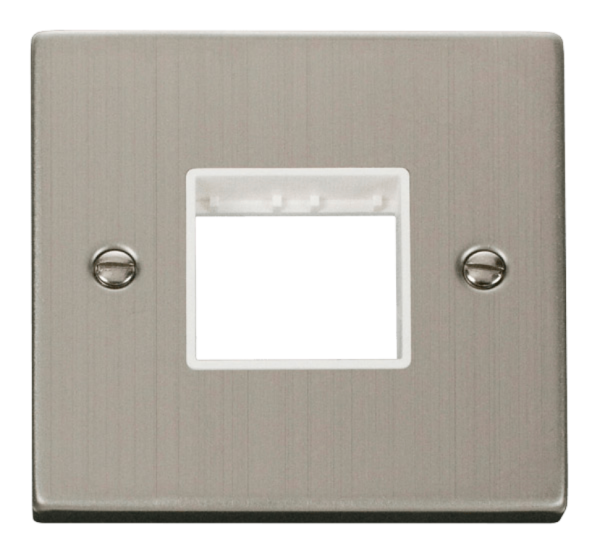 Frontplate, 1 Gang 2 Aperture, White Gasket Victorian
