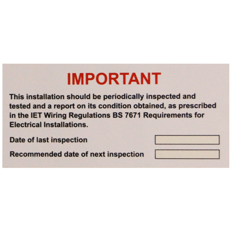 Label, Periodic Inspection, Self Adhesive Rigid PVC Pack of 5