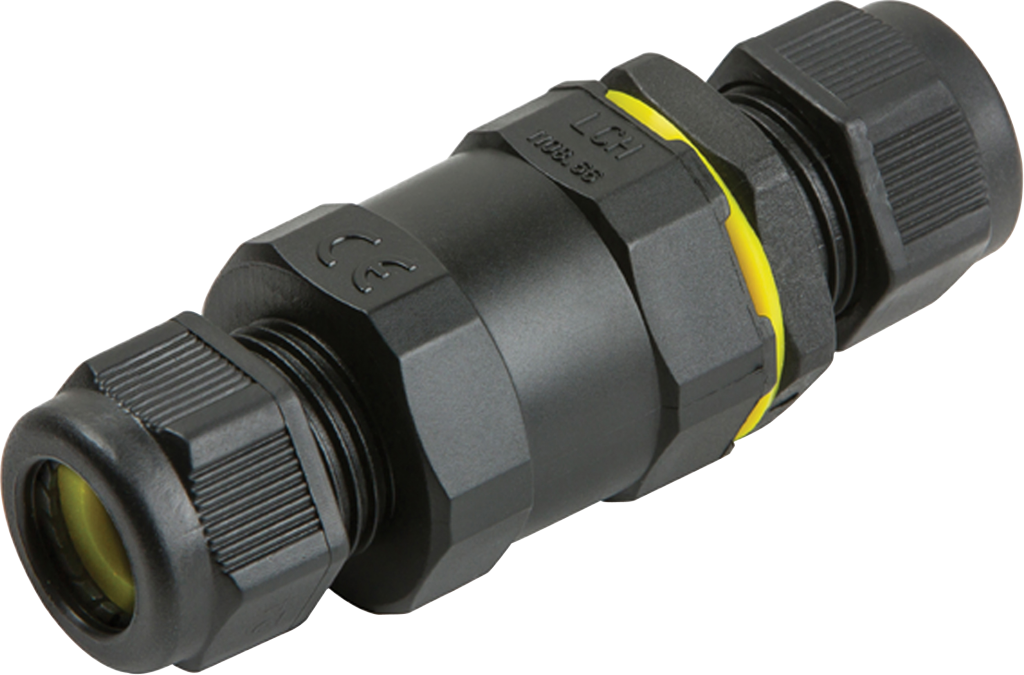 Connector, 3 Pole 2 Way IP68 Waterproof Inline, 5bar PTI 250 T85 c/w Sealing Gasket
