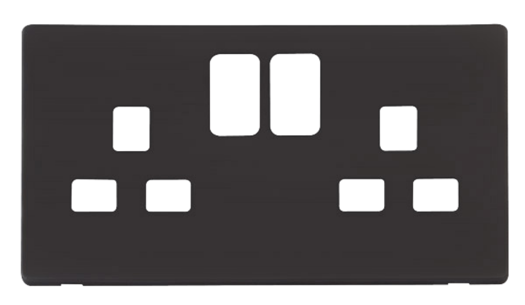 Frontplate, 2 Gang DP Switched Socket