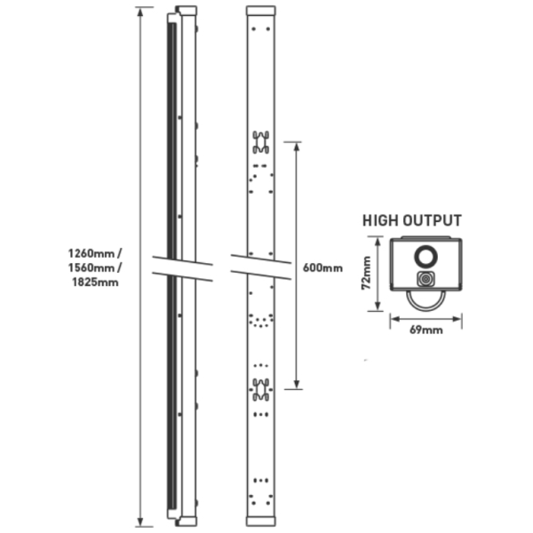 Luminaire, Batten LED Lux Pack High Output, Wide Lens c/w Driver - Image 2