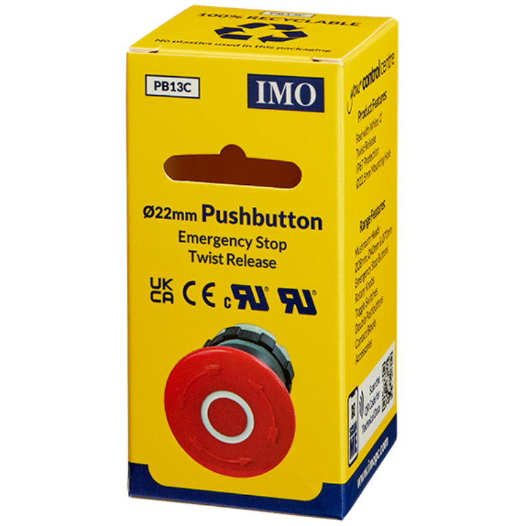 Pushbutton, Emergency Stop Twist Release, BS3P34RED-O
