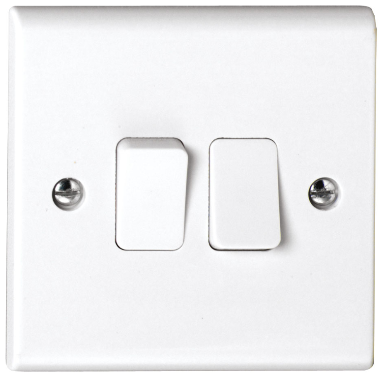 DETA S1204 2 GANG 2WAY PLATE SWITCH